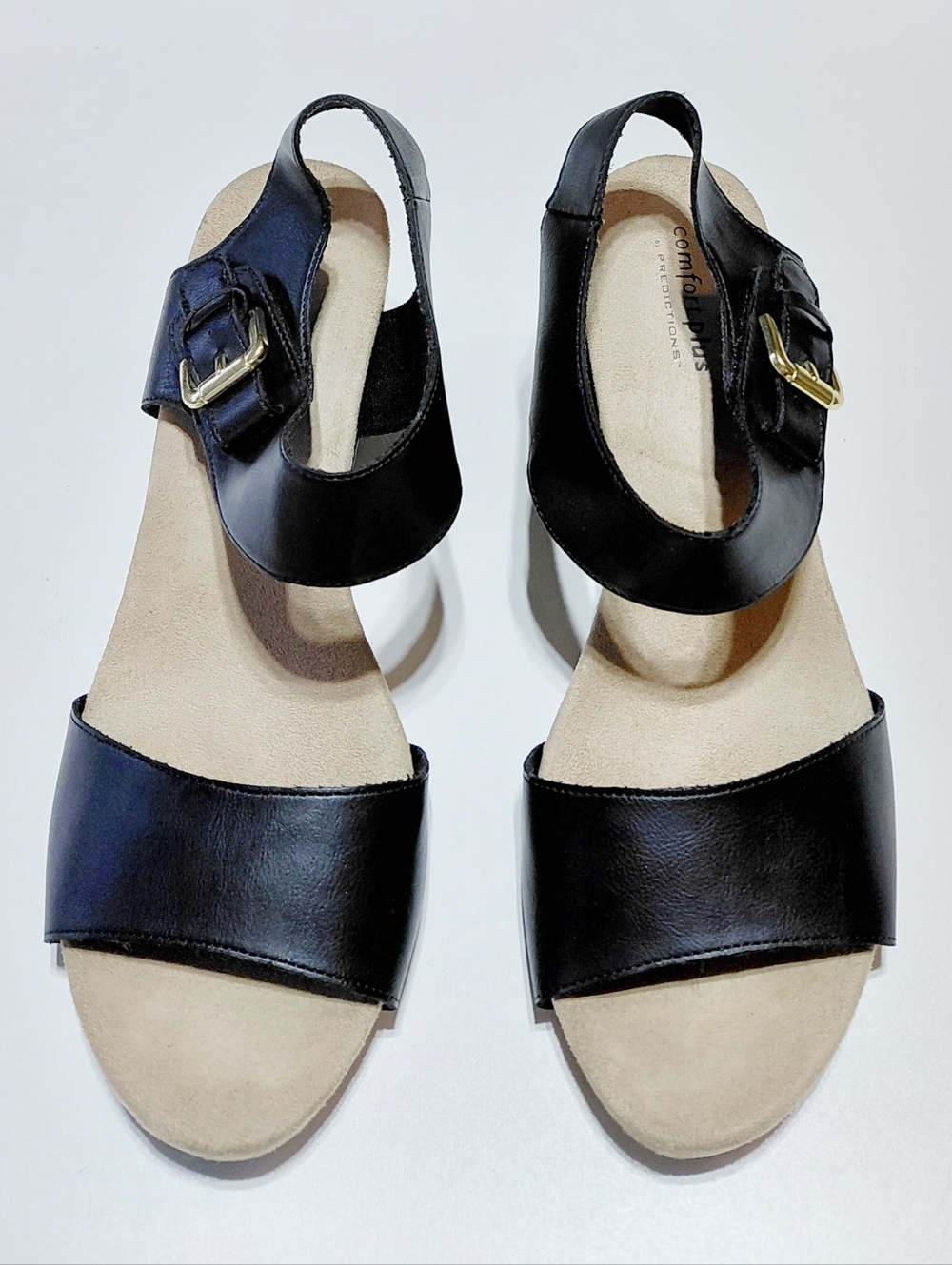 COMFORT  PLUS by Predictions Women's Black Sandals Size 9.5W